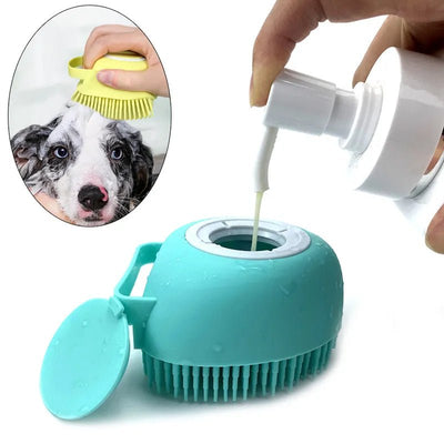 Bathroom Puppy Big Dog Cat Bath Massage Gloves Brush Soft Safety Silicone. - Luvpaws