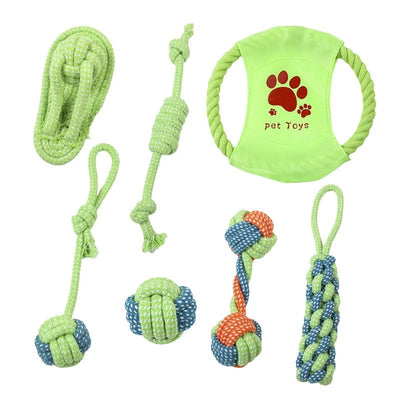 Dog Cotton Rope Teeth Cleaning Toy Set - Luvpaws