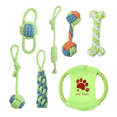 Dog Cotton Rope Teeth Cleaning Toy Set - Luvpaws