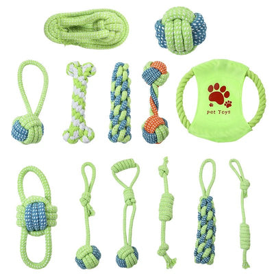 Dog Cotton Rope Teeth Cleaning Toy Set - Luvpaws