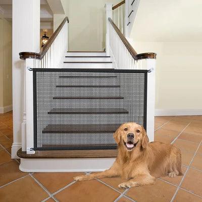 Pet Dog Barrier Fences With 4Pcs Hook Pet Isolated Network Stairs Gate New Folding Breathable Mesh. - Luvpaws