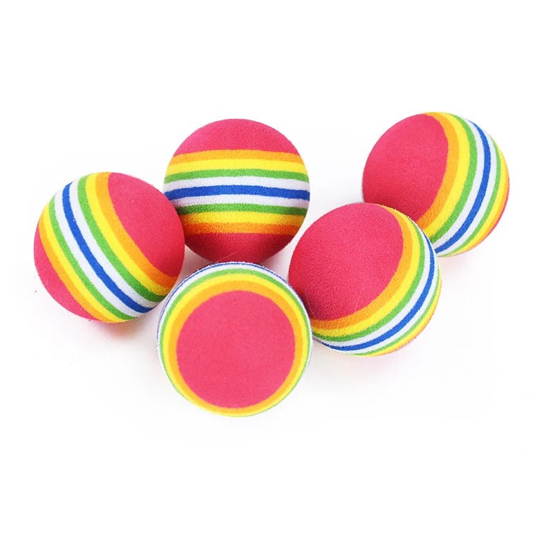 Rainbow EVA Cat Toys Ball Interactive Cat Dog Play Chewing Rattle Scratch EVA Ball Training Balls Pet Toys Supplies - Luvpaws