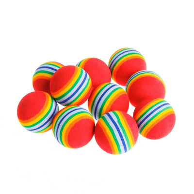 Rainbow EVA Cat Toys Ball Interactive Cat Dog Play Chewing Rattle Scratch EVA Ball Training Balls Pet Toys Supplies - Luvpaws