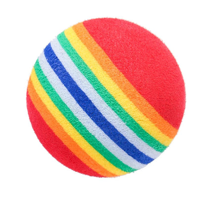 Rainbow EVA Cat Toys Ball Interactive Cat Dog Play Chewing Rattle Scratch EVA Ball Training Balls Pet Toys Supplies - Luvpaws