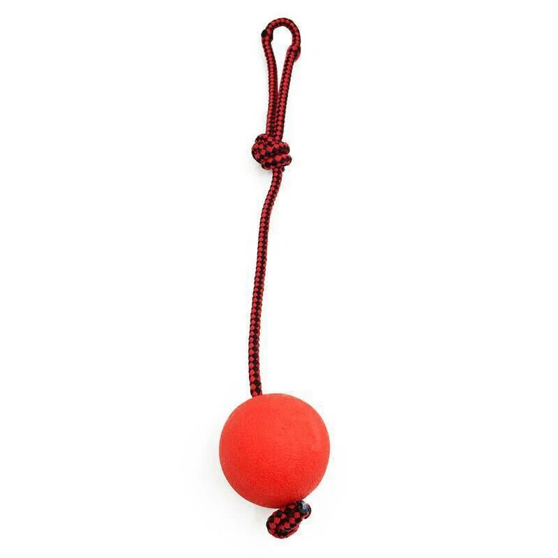 Red rope 7CM pet chew-resistant solid rubber elastic ball toy dog training ball - Luvpaws