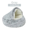 Soft Plush Pet Bed with Cover Round Cat Bed Pet Mattress Warm Cat Dog 2 in 1 Sleeping Nest Cave for Small Dogs - Luvpaws