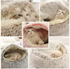 Soft Plush Pet Bed with Cover Round Cat Bed Pet Mattress Warm Cat Dog 2 in 1 Sleeping Nest Cave for Small Dogs - Luvpaws