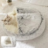 Soft Plush Pet Bed with Cover Round Cat Bed Pet Mattress Warm Cat Dog 2 in 1 Sleeping Nest Cave for Small Dogs - Luvpaws