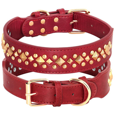 Spiked Studded Leather Dog Collar - Luvpaws