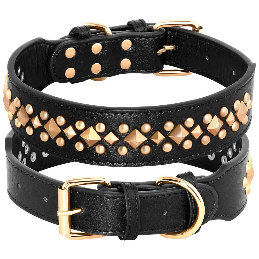 Spiked Studded Leather Dog Collar - Luvpaws