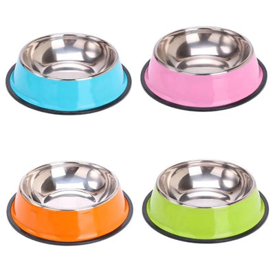 Stainless Steel Non-Slip Pet Round Bowl - Luvpaws