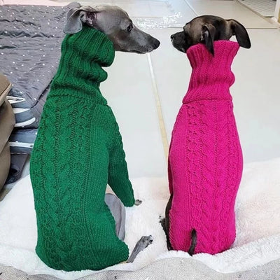 Winter Dog Sweater Italian Greyhound Whippet Turtleneck Twist Warm Dog Coat. - Luvpaws